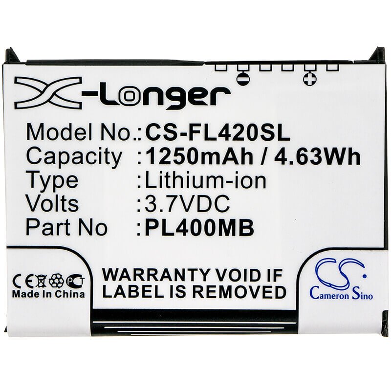 3,7V, Li-ion, 1250mAh, batterie PDA adaptée à Fujitsu, Pharos, 10600405394, Loox 400, Loox 410, 4,63Wh PDA, Pocket PC Cameron Sino Technology Limited