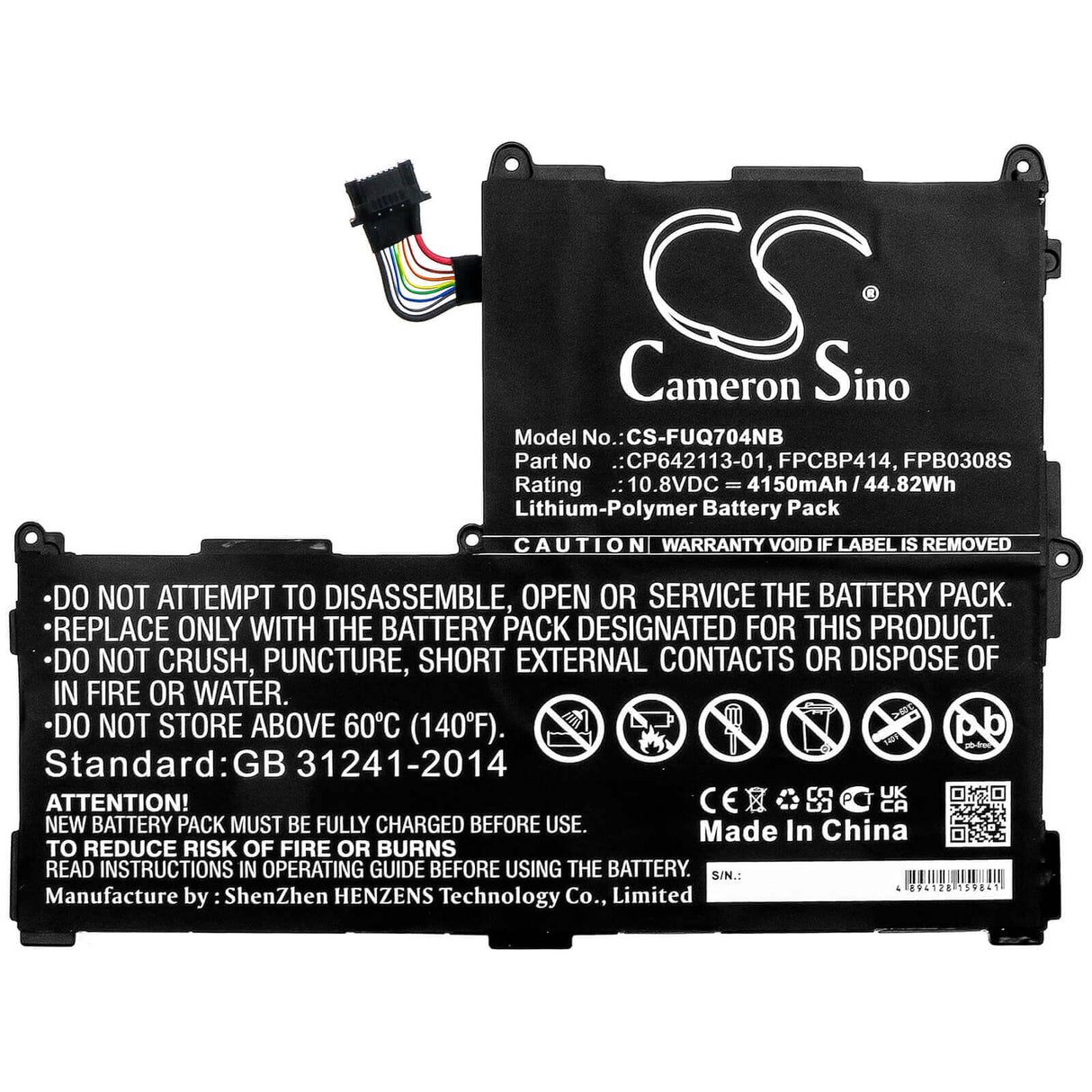 Battery For Fujit'su, Stylistic Q704 10.8v, 4150mah - 44.82wh Notebook, Laptop Cameron Sino Technology Limited