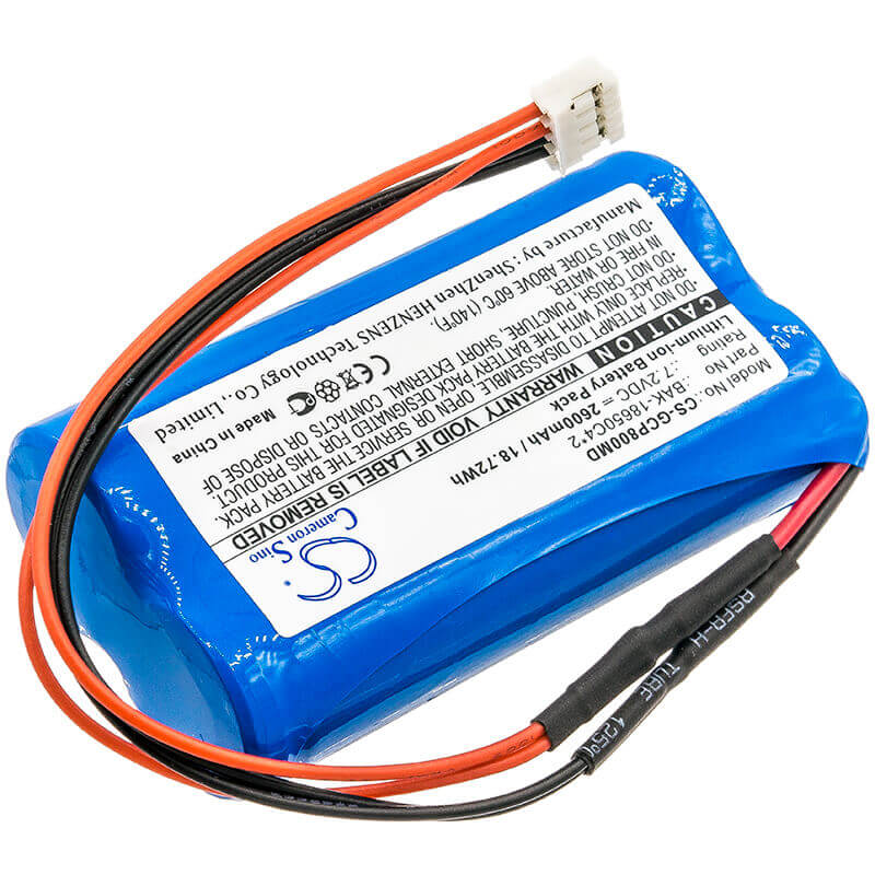 7.2V, Li-ion, 2600mAh, Medical battery fits G-care, Bak-18650c4*2, Sp-800, 18.72Wh Medical Cameron Sino Technology Limited (Medical)