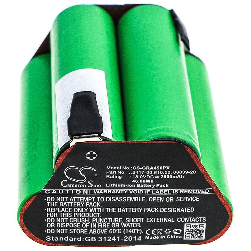 18.0V, Li-ion, 2600mAh, Gardening Tools battery fits Gardena, 08839-20, 02417-20, Accucut 400li, 46.80Wh Gardening Tools Cameron Sino Technology Limited (Power Tools)