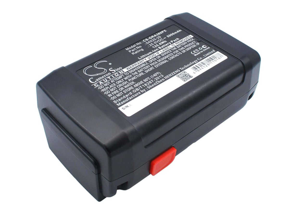 25.0V, Li-ion, 5000mAh, Lawn Mowers battery fits Gardena, 04025-20, 648872, 8838, 125.00Wh Lawn Mowers Cameron Sino Technology Limited (Dangerous Goods)