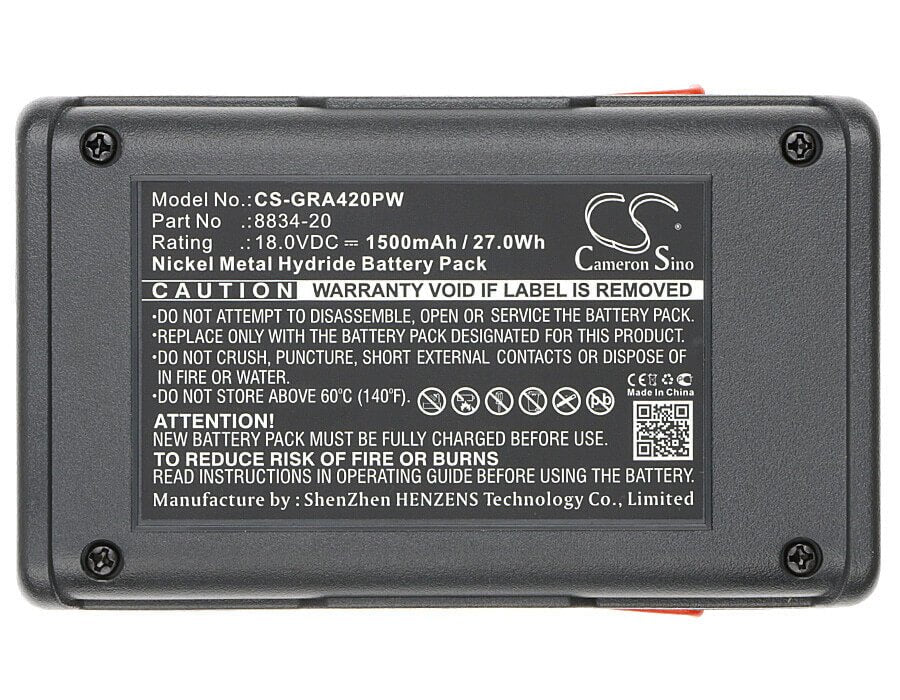 18.0V, Ni-MH, 1500mAh, Gardening Tools battery fits Gardena, 8834-20, 648844, 8844-20, 27.00Wh Gardening Tools Cameron Sino Technology Limited (Power Tools)