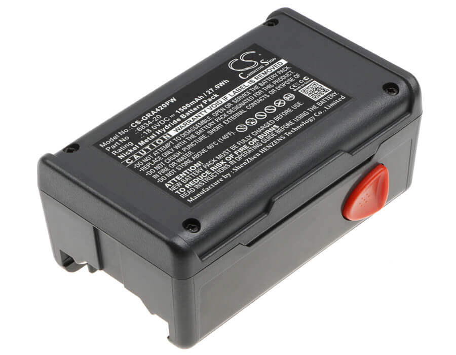 18.0V, Ni-MH, 1500mAh, Gardening Tools battery fits Gardena, 8834-20, 648844, 8844-20, 27.00Wh Gardening Tools Cameron Sino Technology Limited (Power Tools)