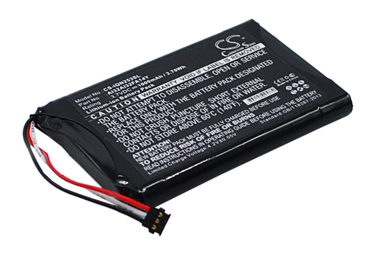 3,7V, Li-ion, 1000mAh, batterie GPS compatible avec Garmin, Ai32ai32fa14y, 010-01187-01, Nuvi 2539lm, 3,7Wh GPS, Navigator Cameron Sino Technology Limited