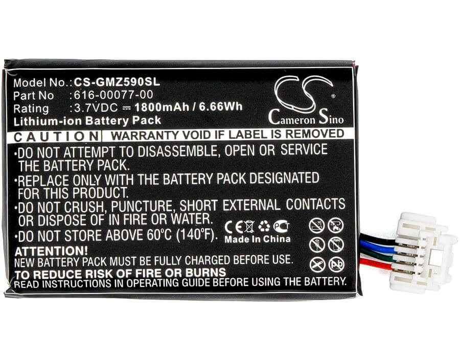 3,7V, Li-ion, 1800mAh, batterie GPS compatible Garmin, 010-12110-003, 010-01603-10, Zumo 590, 6,66Wh GPS, Navigator Cameron Sino Technology Limited