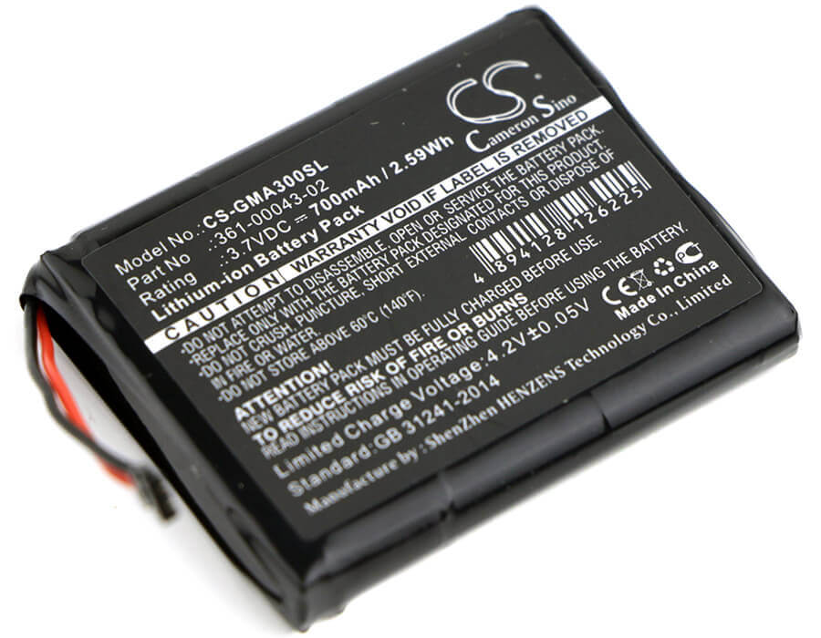 3,7V, Li-ion, 700mAh, batterie GPS compatible Garmin, 361-00043-02, 010-01690-00, Approach G30, 2,59Wh GPS, Navigator Cameron Sino Technology Limited