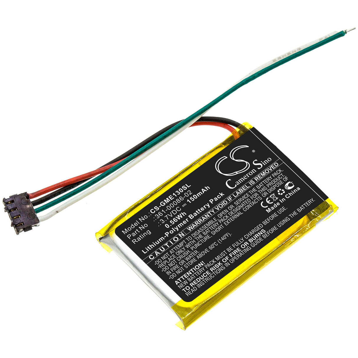 3,7 V, Li-Polymère, 150 mAh, batterie GPS compatible Garmin, 361-00086-02, 3la037240, 6es142148, 0,56 Wh GPS, Navigateur Cameron Sino Technology Limited