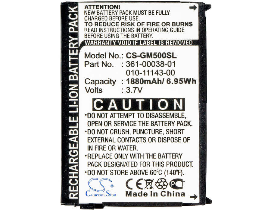 3.7V, Li-ion, 1880mAh, GPS battery fits Garmin, 010-11143-00, Aera 500, Aera 510, 6.96Wh GPS, Navigator Cameron Sino Technology Limited