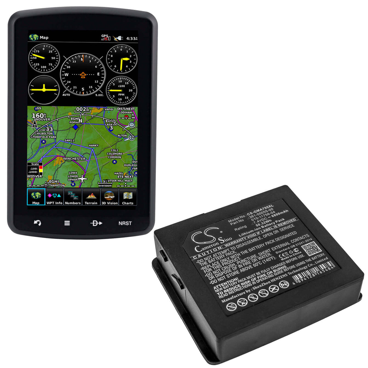 7.4V, Li-ion, 6800mAh, batterie GPS compatible Garmin, 010-11756-04, Aera 795, Aera 796, 50.32Wh GPS, Navigator Cameron Sino Technology Limited