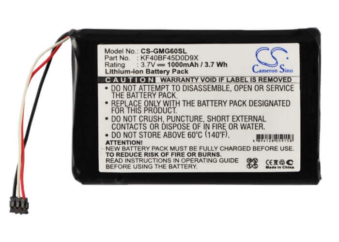 3,7V, Li-ion, 1000mAh, batterie GPS compatible Garmin, Kf40bf45d0d9x, Approach G6, 3,7Wh GPS, Navigator Cameron Sino Technology Limited