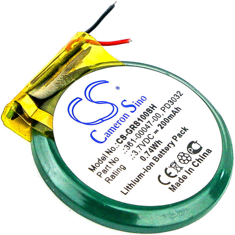 3.7V, Li-ion, 200mAh, Smartwatch battery fits Garmin, 361-00047-00, Approach S1, Forerunner 110, 0.74Wh Smartwatch Cameron Sino Technology Limited