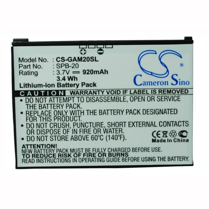 3.7V, Li-ion, 920mAh, SmartPhone battery fits Garmin-asus, 361-00039-20_07g016793450, Nuvifone M20, Nuvifone M20us, 3.4Wh Mobile, SmartPhone Cameron Sino Technology Limited (Suspended)