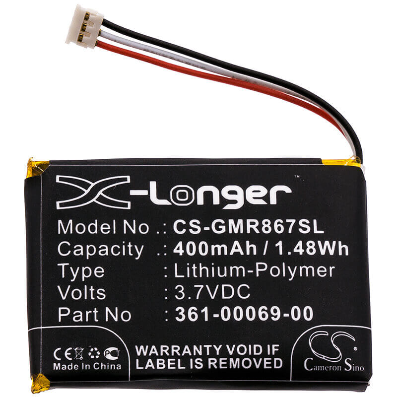 3.7V, Li-Polymer, 400mAh, Dog Collar battery fits Garmin, 361-00069-00, 010-11867-10, 010-11925-00, 1.48Wh Dog Collar Cameron Sino Technology Limited