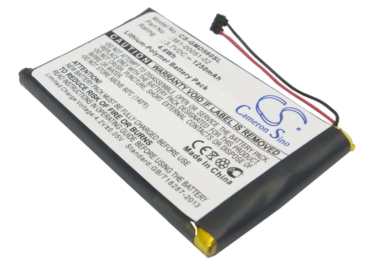 3,7V, Li-Polymère, 1250mAh, batterie GPS compatible Garmin, 361-00051-02, Dezl 560, Dezl 560lmt, 4,63Wh GPS, Navigator Cameron Sino Technology Limited