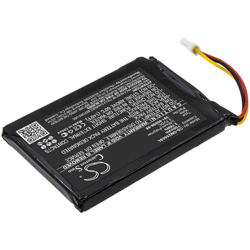 3,7V, Li-Polymère, 750mAh, batterie GPS compatible Garmin, 361-00056-08, 010-01533-0e, Drive 6", 2,78Wh GPS, Navigateur Cameron Sino Technology Limited