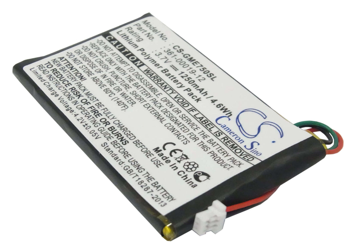 3,7V, Li-Polymère, 1250mAh, batterie GPS compatible avec Garmin, 361-00019-12, Edge 605, Edge 705, 4,63Wh GPS, Navigator Cameron Sino Technology Limited