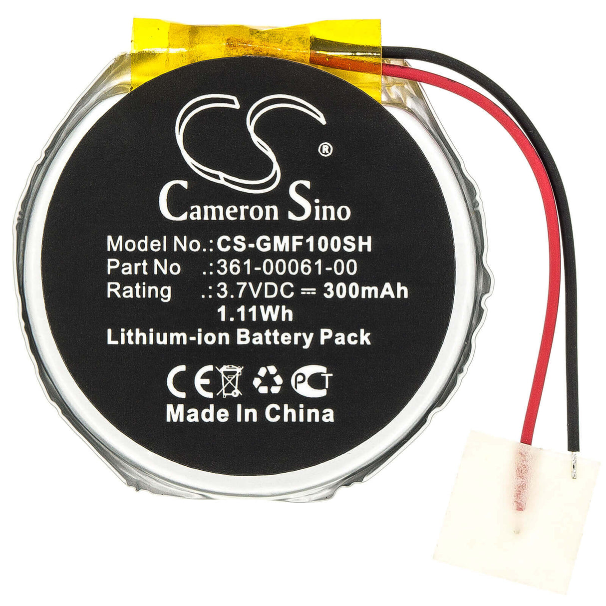 3.7V, Li-ion, 300mAh, Smartwatch battery fits Garmin, 361-00061-00, Fenix 1, Fenix 2, 1.11Wh Smartwatch Cameron Sino Technology Limited