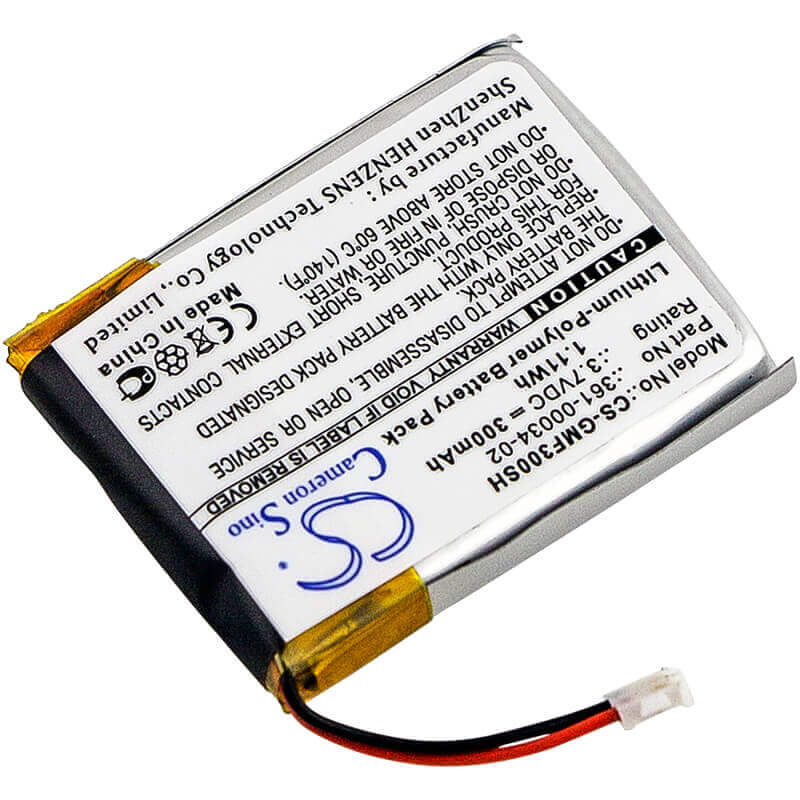 3.7V, Li-Polymer, 300mAh, Smartwatch battery fits Garmin, 361-00034-02, Fenix 3, Fenix 3 Hr, 1.11Wh Smartwatch Cameron Sino Technology Limited