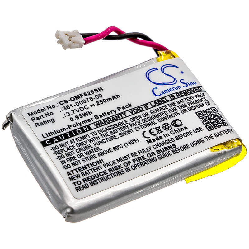3.7V, Li-Polymer, 250mAh, Smartwatch battery fits Garmin, 361-00076-00, Forerunner 620, 0.93Wh Smartwatch Cameron Sino Technology Limited