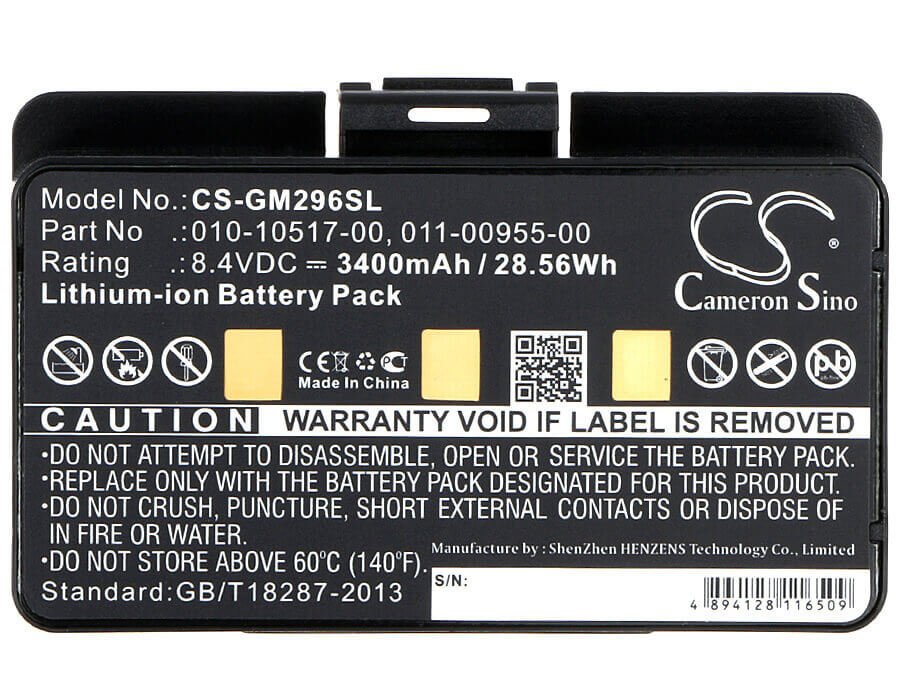 8.4V, Li-ion, 3400mAh, GPS battery fits Garmin, 010-10517-00, 010-00543-00, 100054300, 28.56Wh GPS, Navigator Cameron Sino Technology Limited