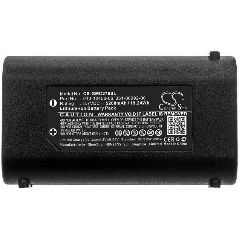 3,7V, Li-ion, 5200mAh, batterie GPS compatible Garmin, 010-12456-06, Gpsmap 276cx, 19,24Wh GPS, Navigator Cameron Sino Technology Limited