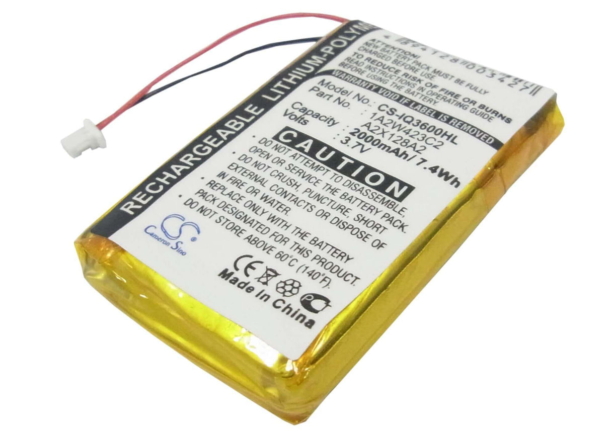 3,7V, Li-Polymer, 2000mAh, batterie GPS compatible Garmin, 1a2w423c2, Ique 3200, Ique 3600, 7,4Wh GPS, Navigator Cameron Sino Technology Limited