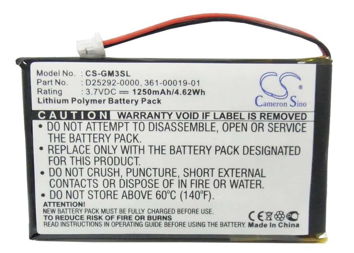 3,7V, Li-Polymer, 1250mAh, batterie GPS compatible Garmin, 361-00019-01, Ique M3, Ique M4, 4,63Wh GPS, Navigator Cameron Sino Technology Limited