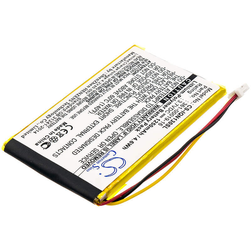 3,7V, Li-Polymer, 1250mAh, batterie GPS compatible Garmin, 361-00019-12, Nuvi 1300, Nuvi 1340t Pro, 4,63Wh GPS, Navigator Cameron Sino Technology Limited