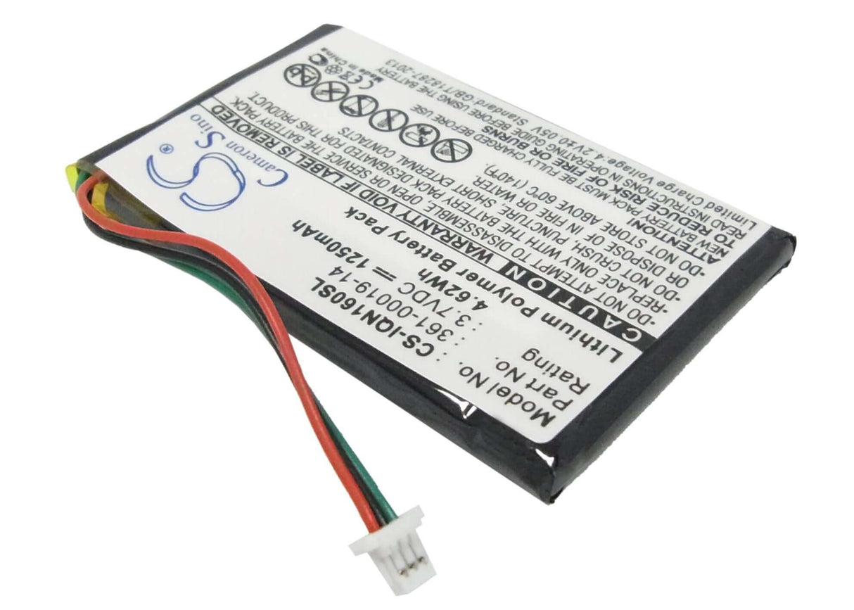 3.7V, Li-Polymer, 1250mAh, batterie GPS compatible Garmin, 361-00019-14, Nuvi 1690, Nuvi 1690t, 4.63Wh GPS, Navigator Cameron Sino Technology Limited