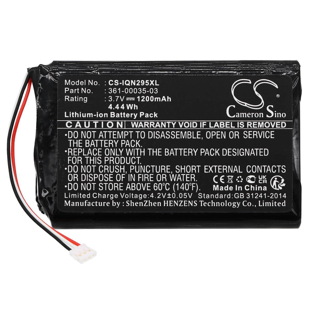 3.7V, Li-ion, 1200mAh, GPS battery fits Garmin, 361-00035-03, 010-01316-00, A3avdg03, 4.44Wh GPS, Navigator Cameron Sino Technology Limited