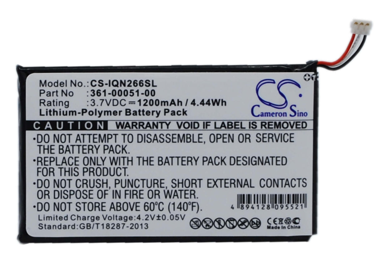3.7V, Li-Polymer, 1200mAh, batterie GPS compatible avec Garmin, 361-00051-00, Nuvi 2460lmt, Nuvi 2595lm, 4.44Wh GPS, Navigator Cameron Sino Technology Limited