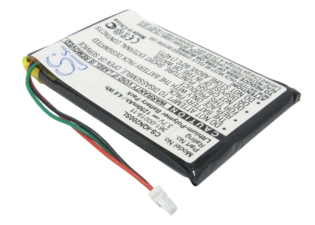 3.7V, Li-Polymer, 1250mAh, batterie GPS compatible Garmin, 010-00621-10, Nuvi 200, Nuvi 200w, 4.63Wh GPS, Navigator Cameron Sino Technology Limited