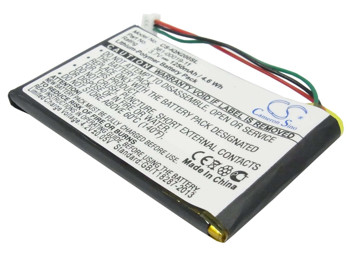 3.7V, Li-Polymer, 1250mAh, batterie GPS compatible Garmin, 010-00621-10, Nuvi 200, Nuvi 200w, 4.63Wh GPS, Navigator Cameron Sino Technology Limited