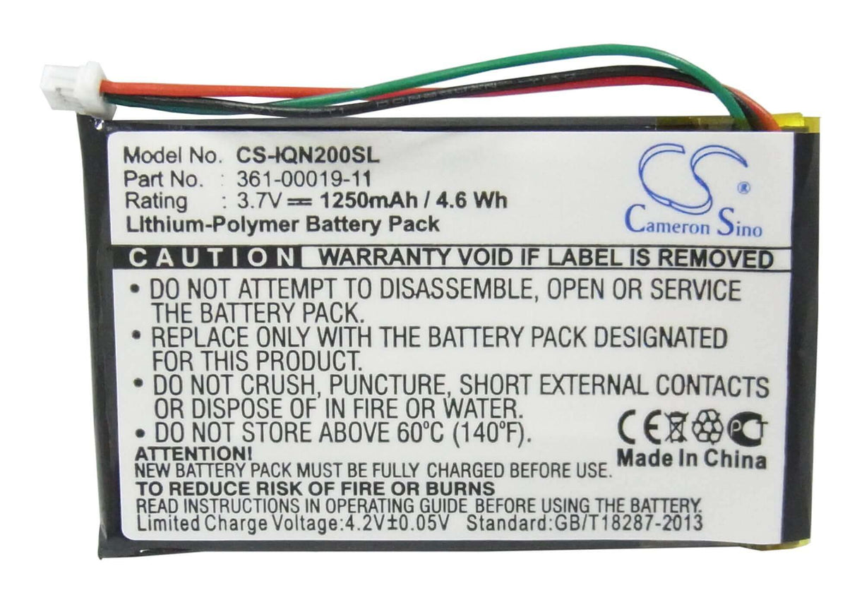 3.7V, Li-Polymer, 1250mAh, batterie GPS compatible Garmin, 010-00621-10, Nuvi 200, Nuvi 200w, 4.63Wh GPS, Navigator Cameron Sino Technology Limited
