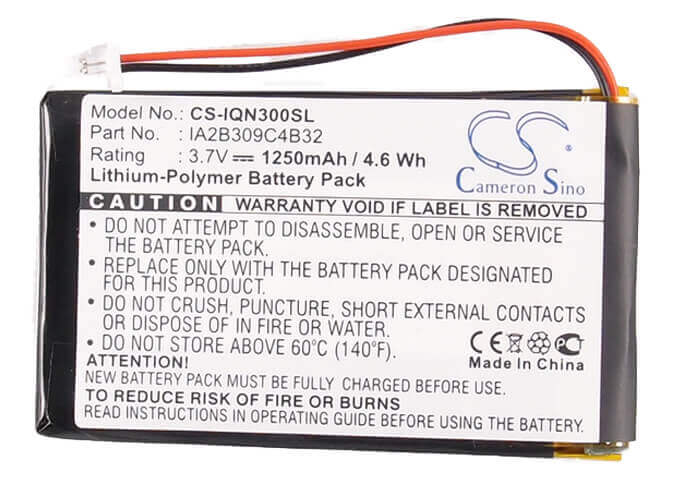 3.7V, Li-Polymer, 1250mAh, batterie GPS compatible avec Navgear, Garmin, 010-00538-78, Nuvi 300, Nuvi 300t, 4.63Wh GPS, Navigator Cameron Sino Technology Limited