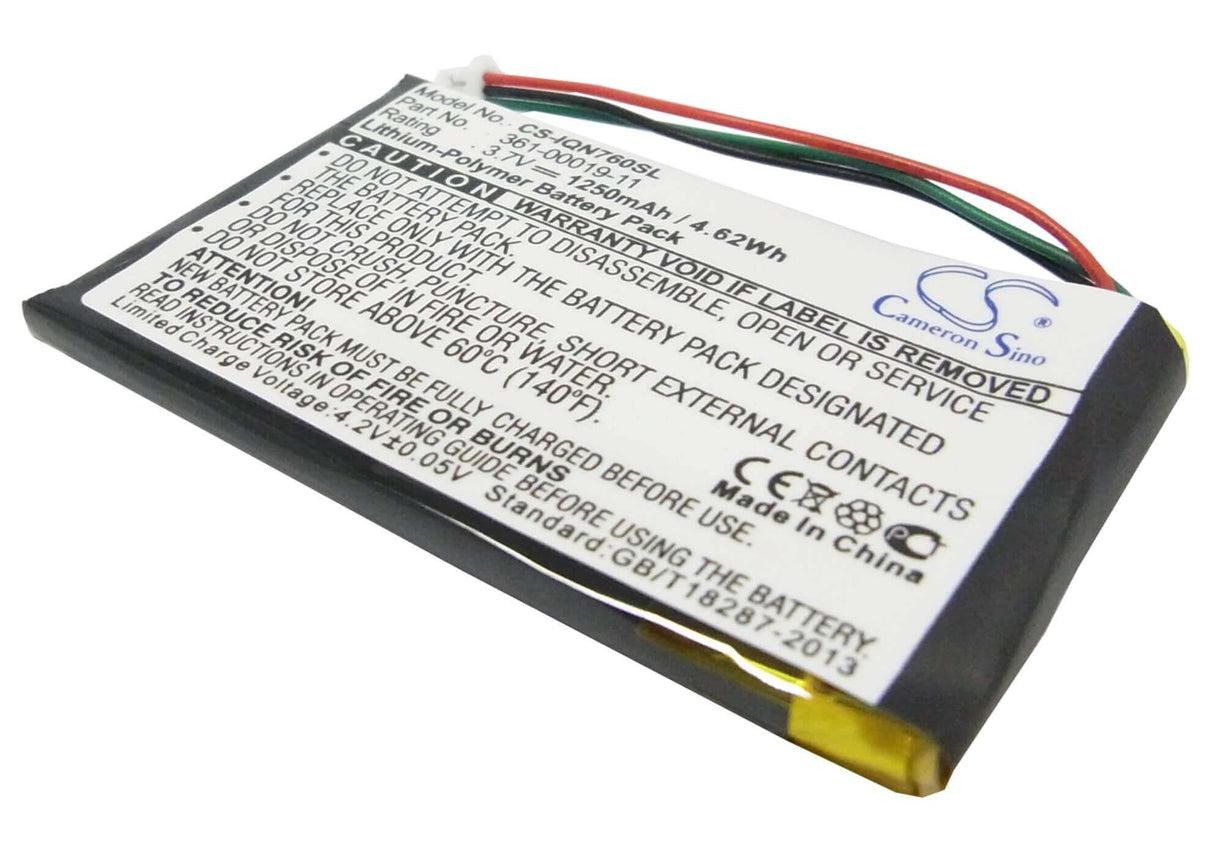 3.7V, Li-Polymer, 1250mAh, batterie GPS compatible Garmin, 361-00019-11, Nuvi 3590, Nuvi 3590 Lm, 4.63Wh GPS, Navigator Cameron Sino Technology Limited