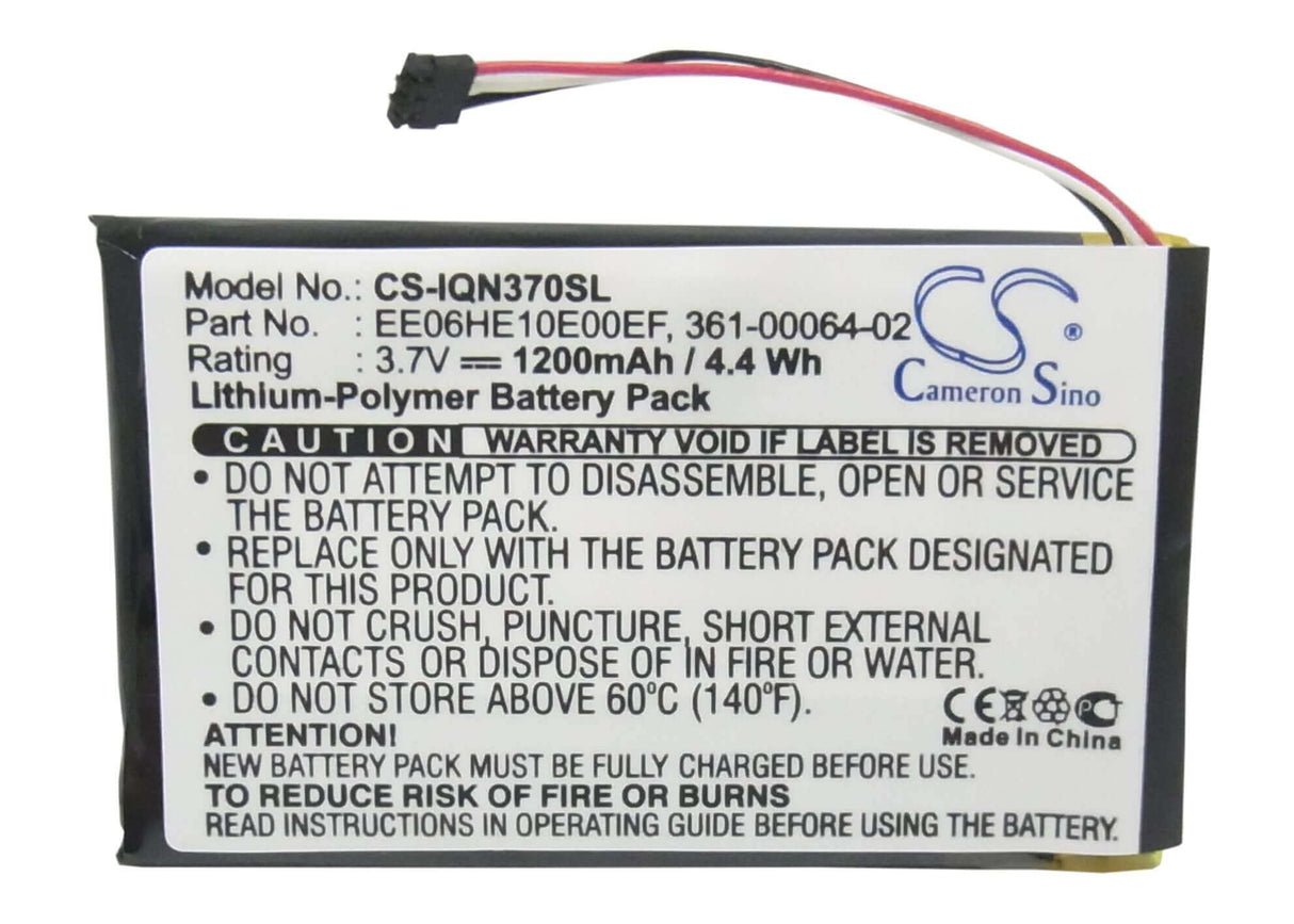 3,7V, Li-Polymer, 1200mAh, batterie GPS compatible Garmin, 361-00046-02, Nuvi 3700, Nuvi 3760, 4,44Wh GPS, Navigator Cameron Sino Technology Limited