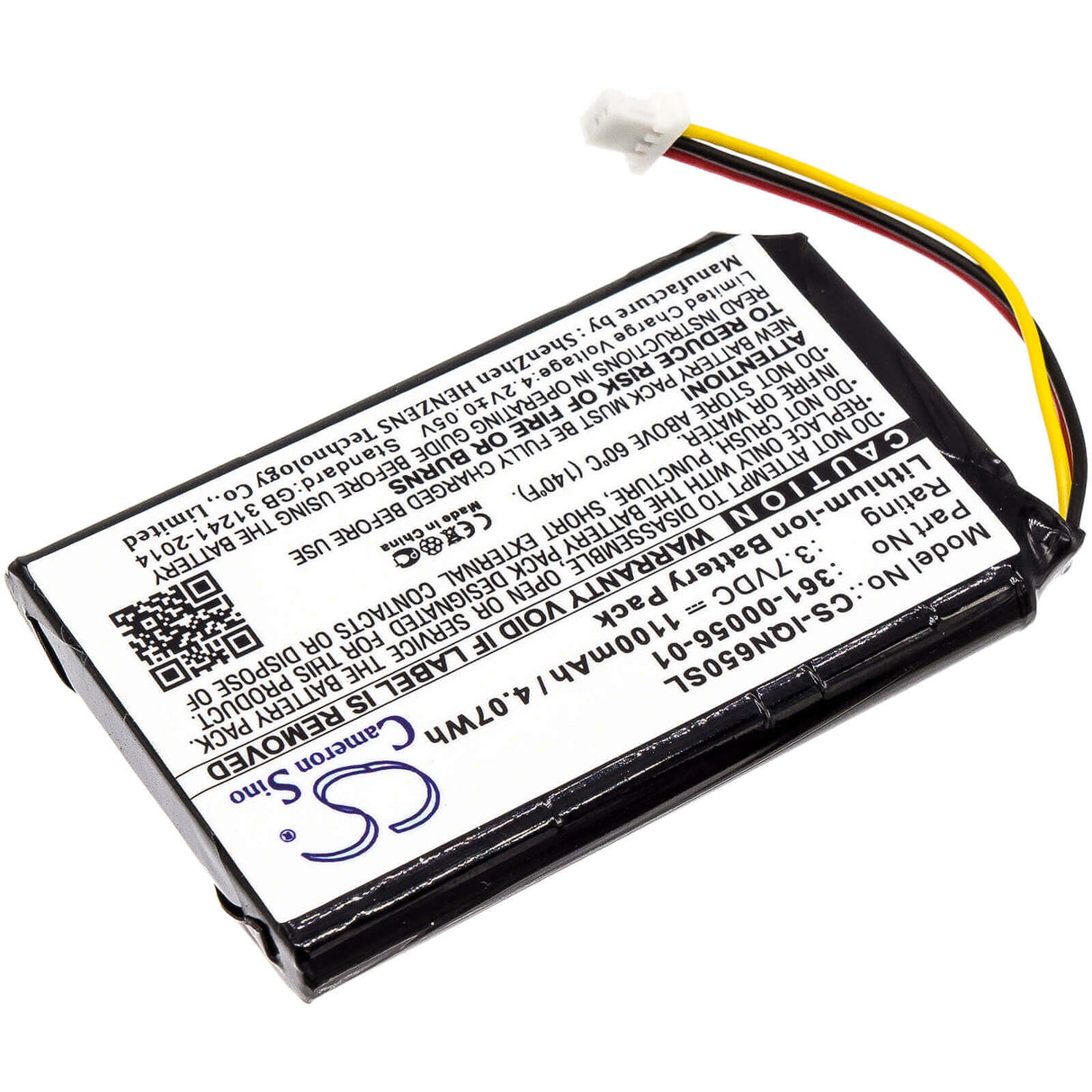 3.7V, Li-ion, 1100mAh, GPS battery fits Garmin, 361-00056-01, 010-01211-01, Dash Cam 35, 4.07Wh GPS, Navigator Cameron Sino Technology Limited