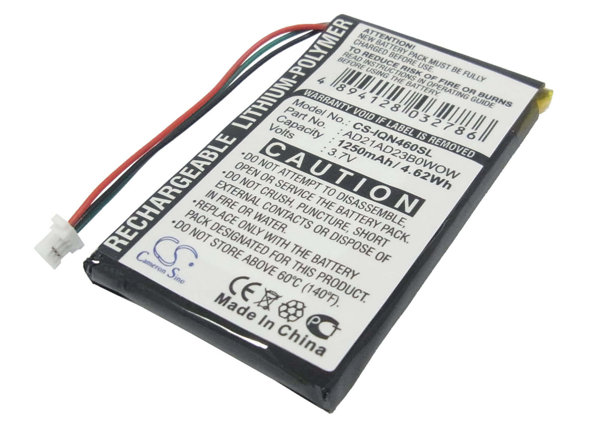 3.7V, Li-Polymer, 1250mAh, batterie GPS compatible Garmin, Ad21ad23b0wow, Nuvi 465, Nuvi 465ltm, 4.63Wh GPS, Navigator Cameron Sino Technology Limited