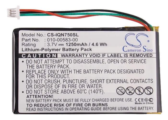 3.7V, Li-Polymer, 1250mAh, batterie GPS compatible avec Garmin, 010-00583-00, Nuvi 750, Nuvi 755, 4.63Wh GPS, Navigator Cameron Sino Technology Limited
