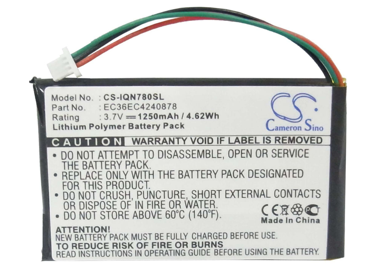 3,7V, Li-Polymer, 1250mAh, batterie GPS compatible Garmin, Ec36ec4240878, Nuvi 780, Nuvi 780t, 4,63Wh GPS, Navigator Cameron Sino Technology Limited