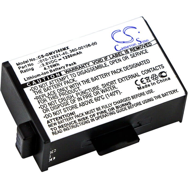 Lot De 2 Batteries Vhbw Compatibles Garmin Virb 360 – 1250mAh, 3.8V, Li-ion, Rechargeable Batterie Garmin Virb 360 1250mAh