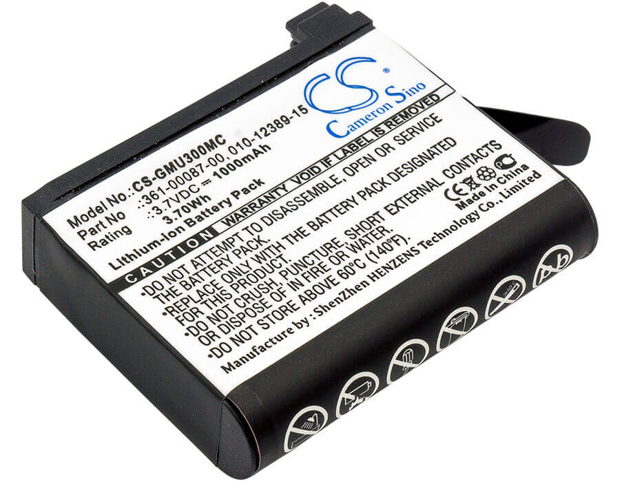 Battery For Garmin, Virb Ultra, Virb Ultra 30 3.7v, 1000mah - 3.70wh Batteries for Electronics Cameron Sino Technology Limited (Suspended)