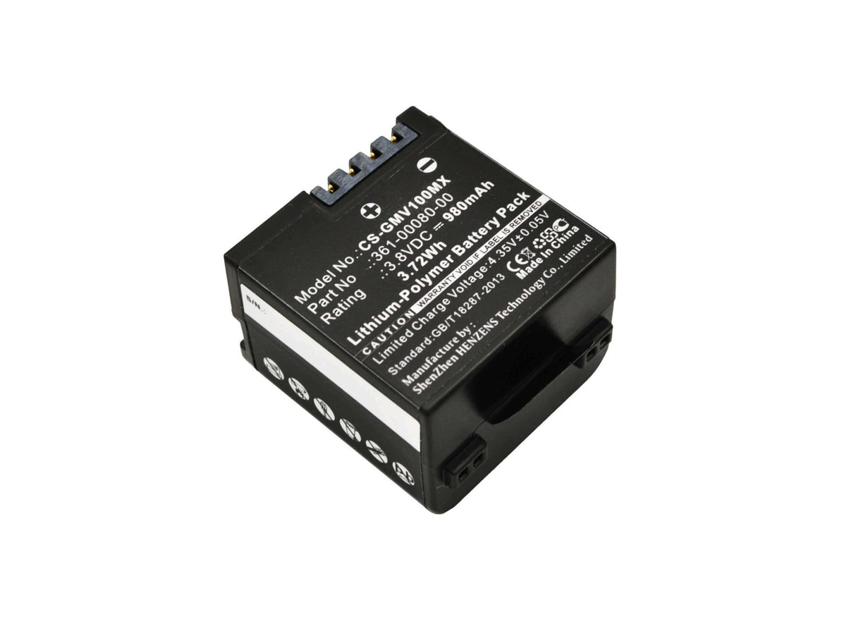 3.8V, Li-Polymer, 980mAh, Camera battery fits Garmin, 010-12256-01, Virb X, Virb X Compact, 3.724Wh Camera Cameron Sino Technology Limited (Camera)