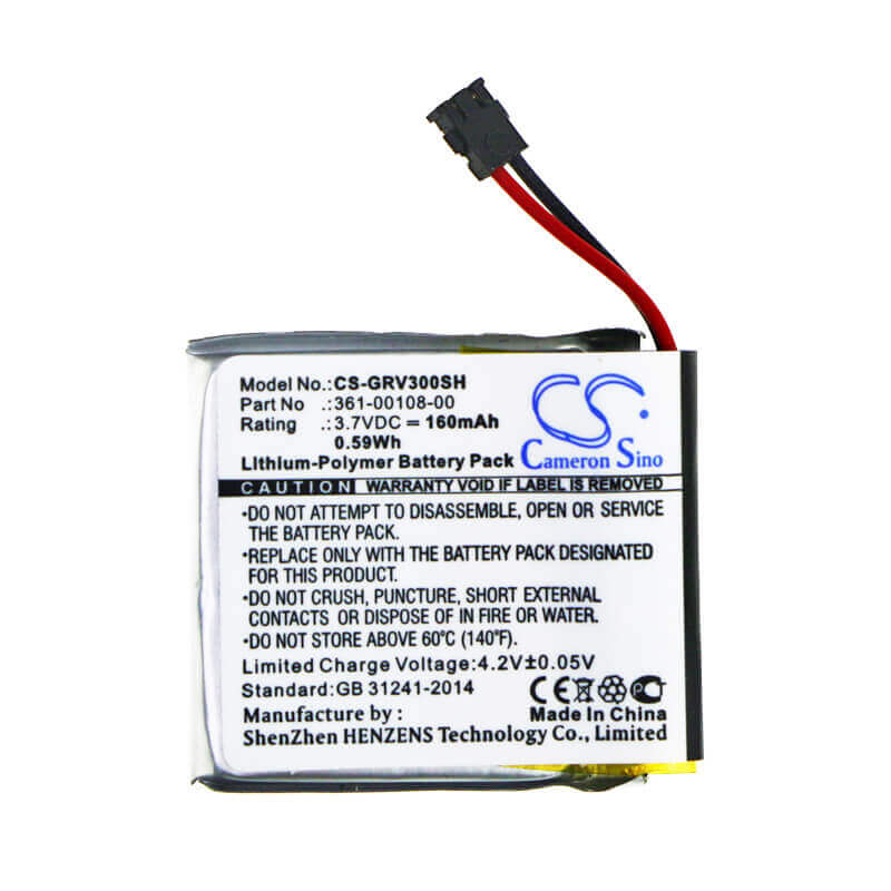 3.7V, Li-Polymer, 160mAh, Smartwatch battery fits Garmin, 361-00108-00, Vivoactive 3, Vivoactive 3 Music, 0.59Wh Smartwatch Cameron Sino Technology Limited