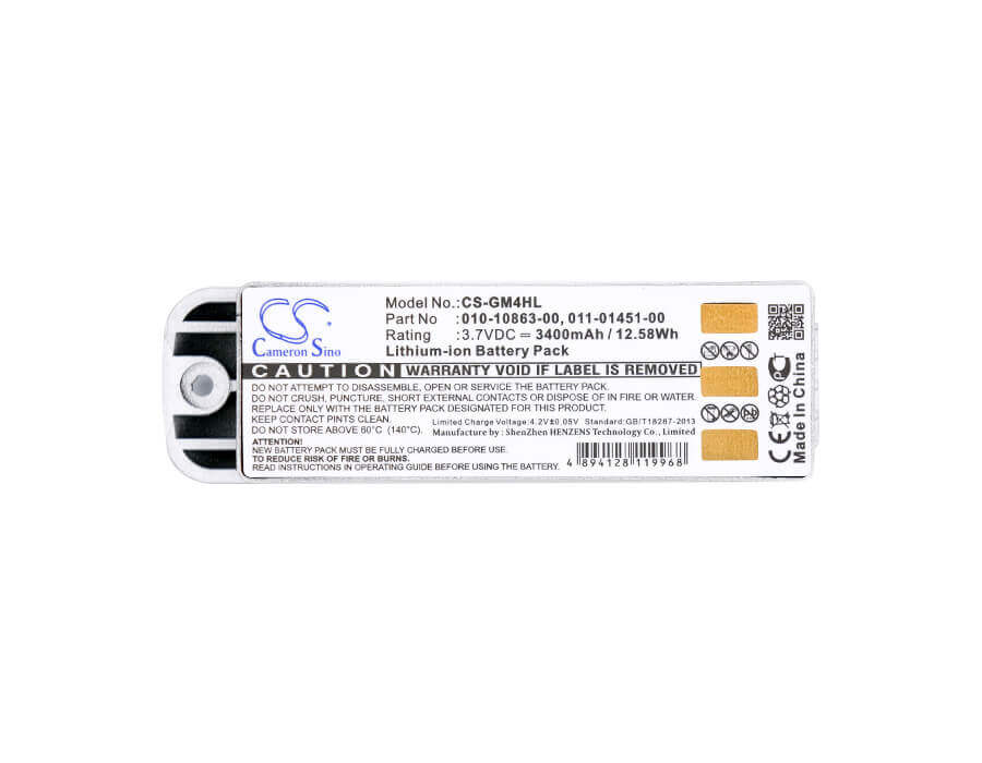 3,7V, Li-ion, 3400mAh, batterie GPS compatible Garmin, 010-10863-00, Zumo 400, Zumo 450, 12,58Wh GPS, Navigator Cameron Sino Technology Limited