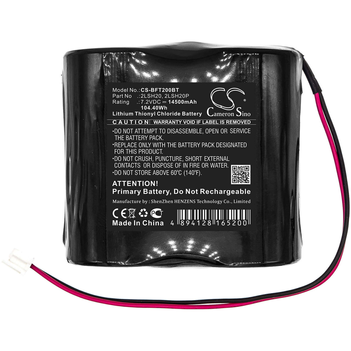 PLC Battery for Gas Fire, Ignition 7.2v, 14500mah - 104.40wh PLC Cameron Sino Technology Limited (Dangerous Goods)