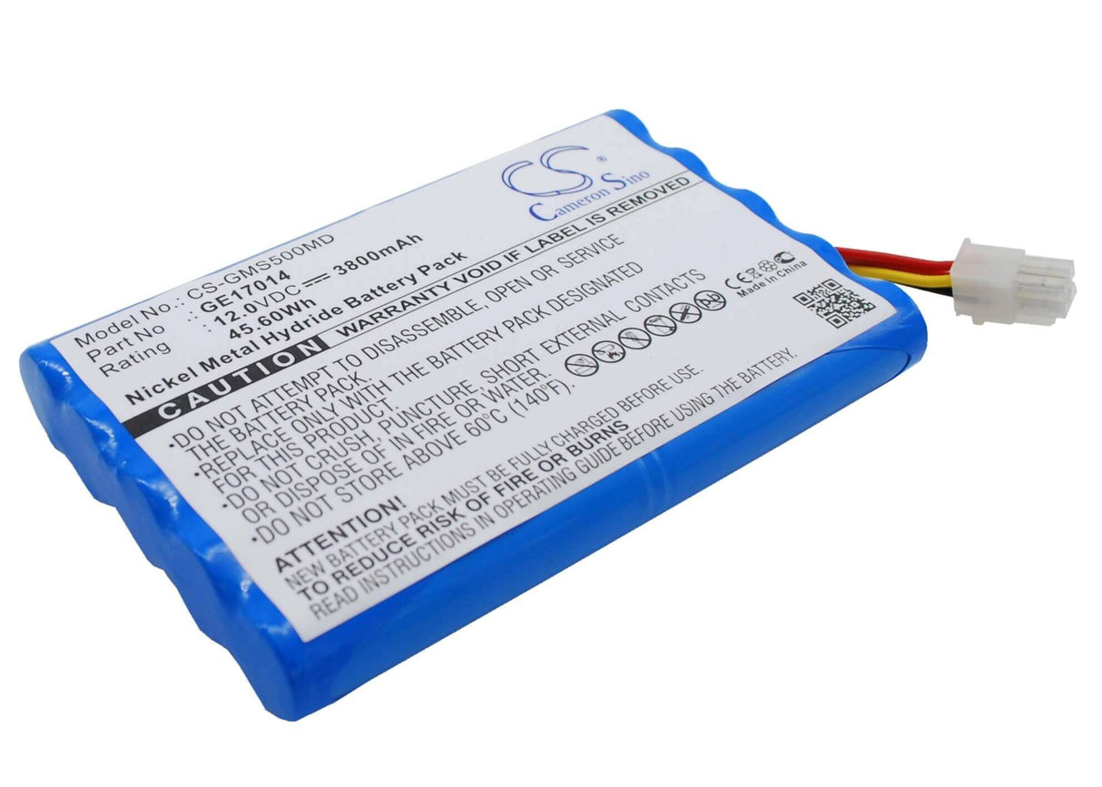 12.0V, Ni-MH, 3800mAh, Medical battery fits Ge, Datex Ohmeda, 10hr4/3au, S/5 Patient Monitor, 45.60Wh Medical Cameron Sino Technology Limited (Medical)