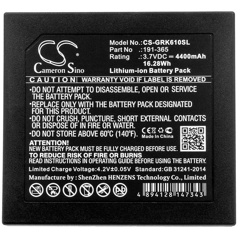 3.7V, Li-ion, 4400mAh, Equipment battery fits Ge, 191-356, DPI 620/G, Druck Dpi620 Genii, 16.28Wh Equipment, Survey, Test Cameron Sino Technology Limited