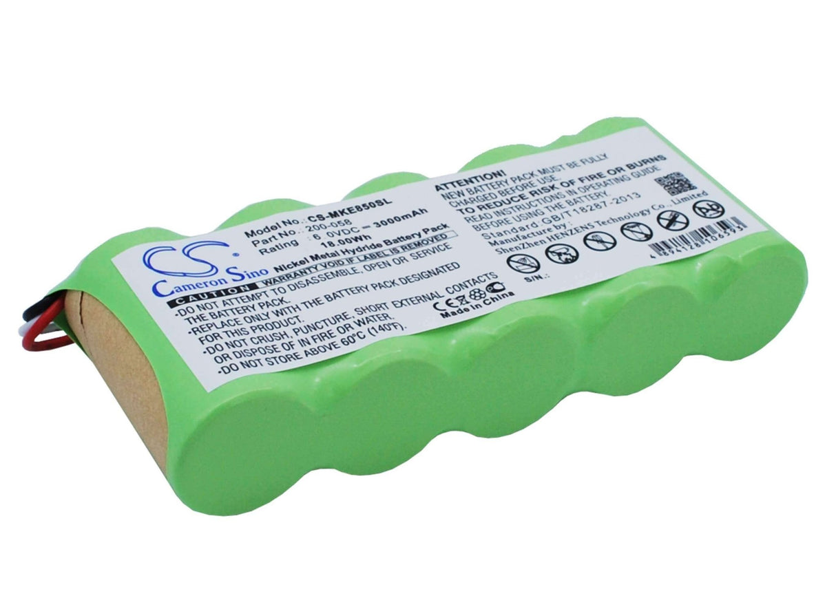 6.0V, Ni-MH, 3000mAh, Batterie d'équipement compatible avec Panametrics, Ge, 200-058, Magna-Mike 8500, 18Wh Équipement, Enquête, Test Cameron Sino Technology Limited